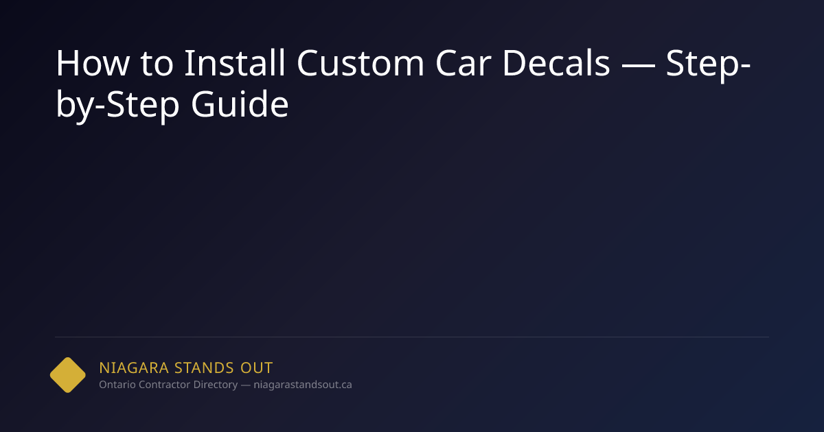 How to Install Custom Car Decals — Step-by-Step Guide | NSO.ca