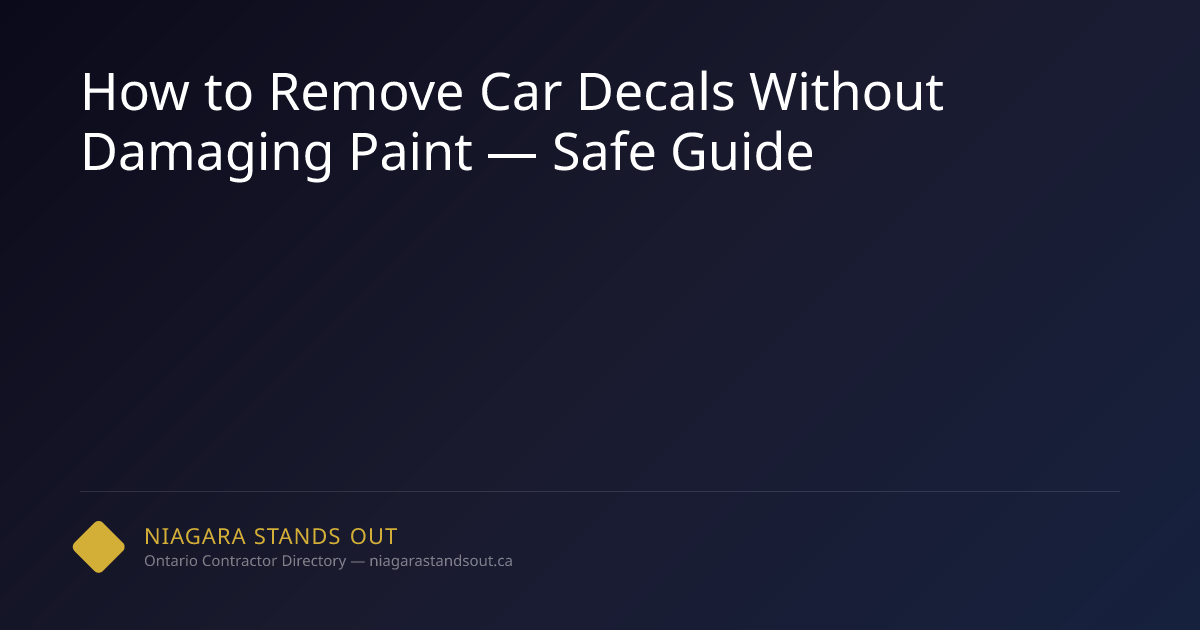 How to Remove Car Decals Without Damaging Paint — Safe Guide | NSO.ca