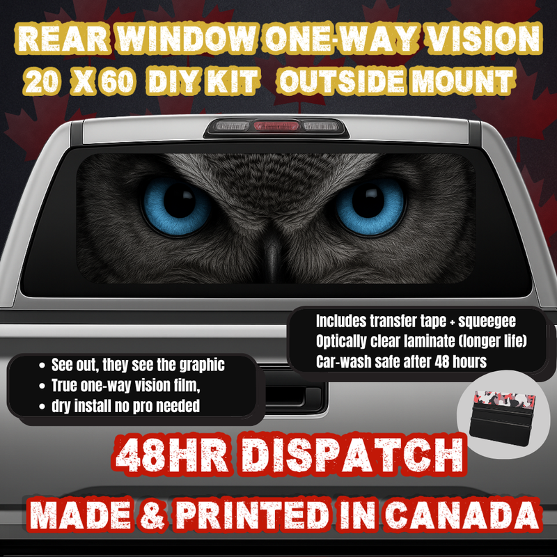 Eyes Strip Truck Rear Window Decals — One-Way Vision OWV Canada