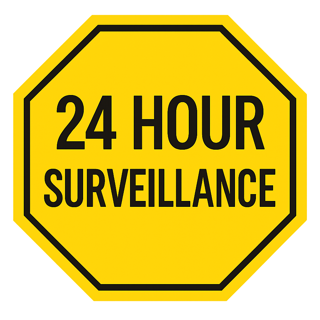 24 Hour Surveillance Security Decals - Stops  | Same-day d