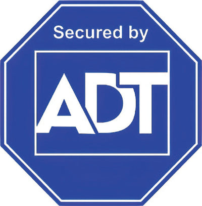 Blue ADT Secured By Security Decal Canada | Professional Warning Sticker Niagara Stands Out