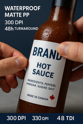 Custom 3x4 Labels Canada | Waterproof Color Product Stickers Matte PP