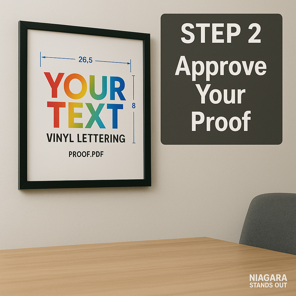 Custom Cut Vinyl Lettering — Fixed Sizes Niagara Stands Out