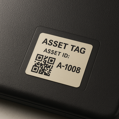 Durable Polyester Asset Tags — Barcode + QR (Printed) - Niagara Stands Out