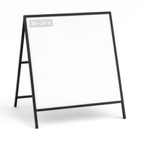 Heavy-Duty Metal A-Frame Sign Holder (Black) - Double-Sided Sandw...