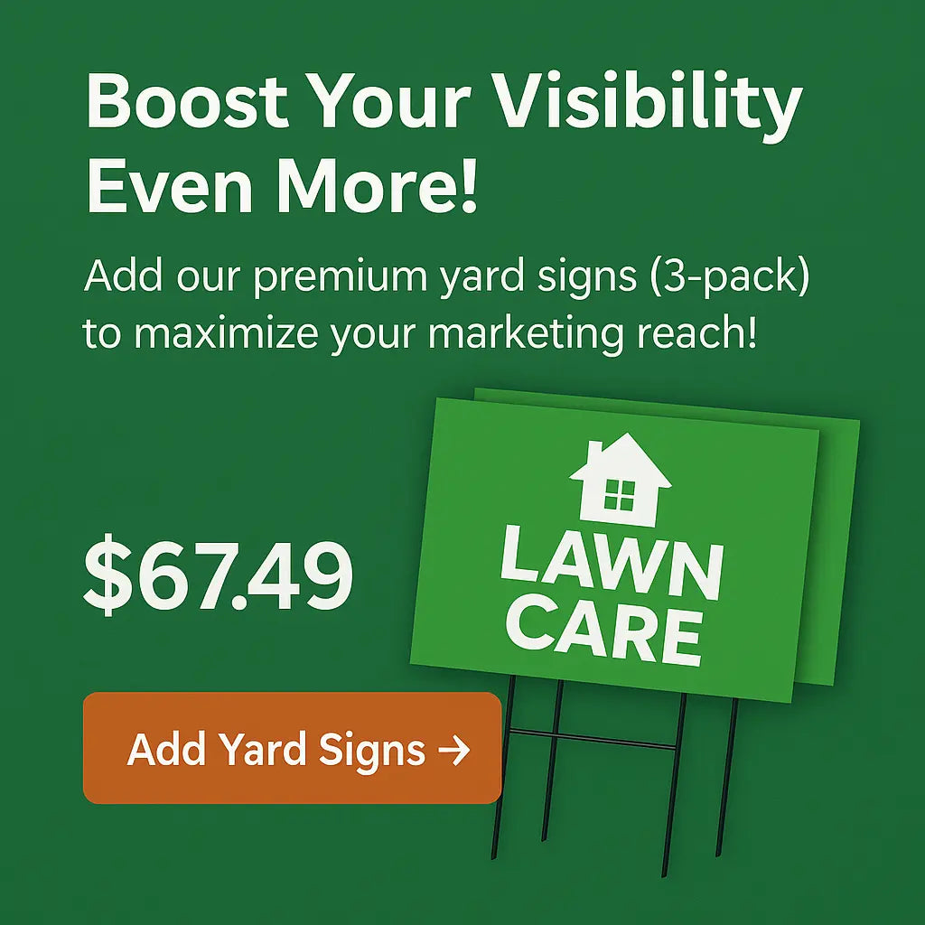Lawn Care Startup Kit - T-Shirt Uniforms & Yard Signs | Complete Branding Package Niagara Stands Out