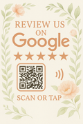 Google Review NFC Decal for Flower Shops - Botanical Review Invitation Sign
