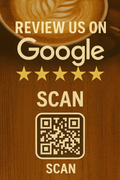 Google Review NFC Decal for Coffee Shops - Café Review Request with Latte Art