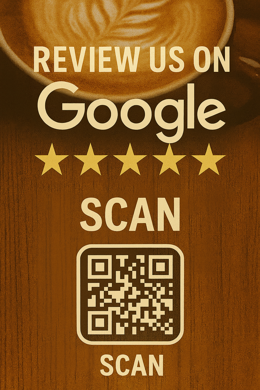 Google Review NFC Decal for Coffee Shops - Café Review Request with Latte Art