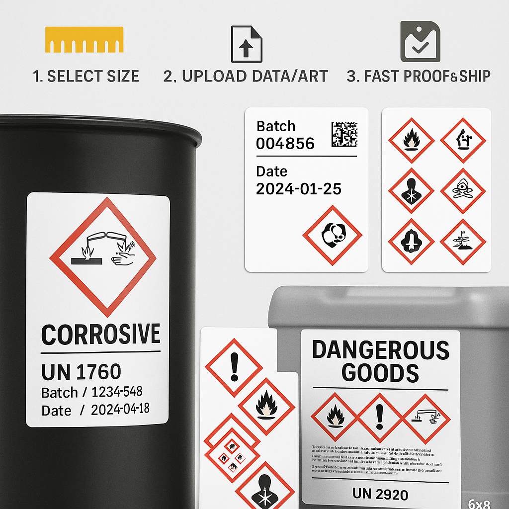 GHS Labels & BS 5609 Marine-Grade — Hazmat Compliance Canada - Niagara Stands Out