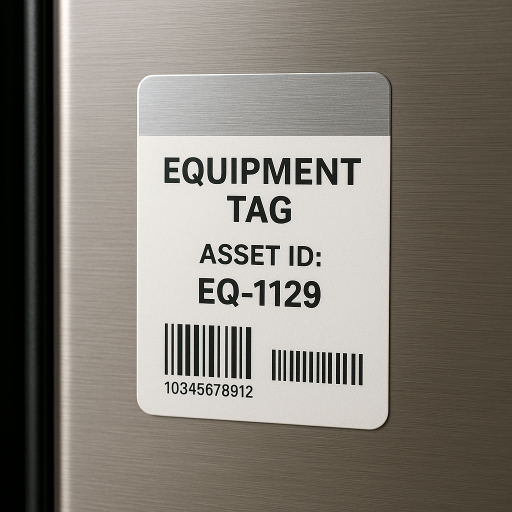 Equipment Tag — Metallic Accent (Print & Cut) - Niagara Stands Out