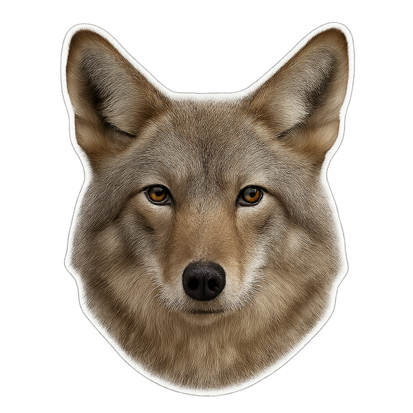 Coyote Face Car Window Decal – Photo‑Realistic | Oracal 651 Sticker Niagara Stands Out