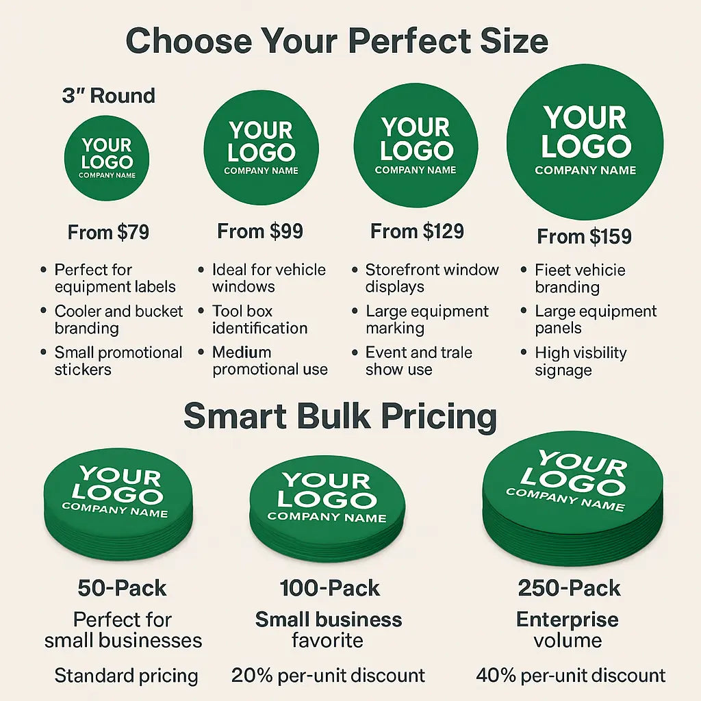 Custom Round Business Decals - Professional Vinyl Stickers Niagara Stands Out