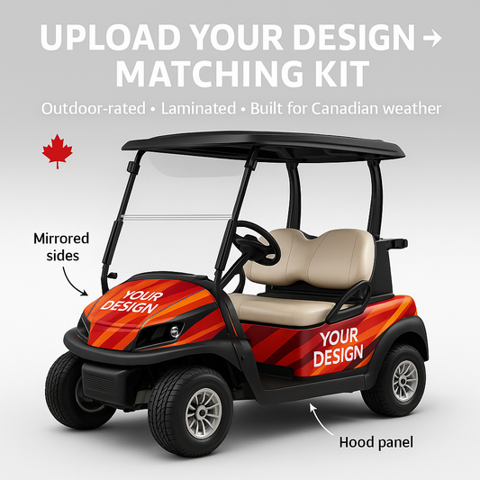 Custom Golf Cart Decal Kits - Professional Vinyl Graphics Canada Niagara Stands Out