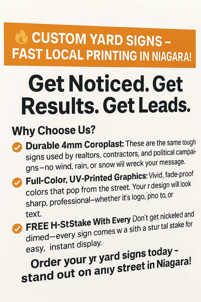 Professional yard signs with H-stakes - weatherproof coroplast signage for contractors and service professionals