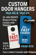Custom Door Hangers with QR Code | 14pt UV High Gloss | Canada Wide Shipping | Niagara Stands Out
