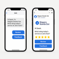 Customer interaction — tapping NFC review card — Google review process — Canada