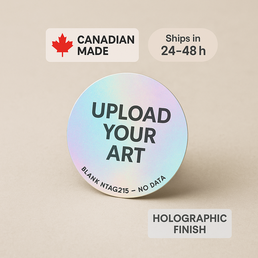 NTAG215 NFC Decal + Tag — Custom Artwork (Multiple Sizes)