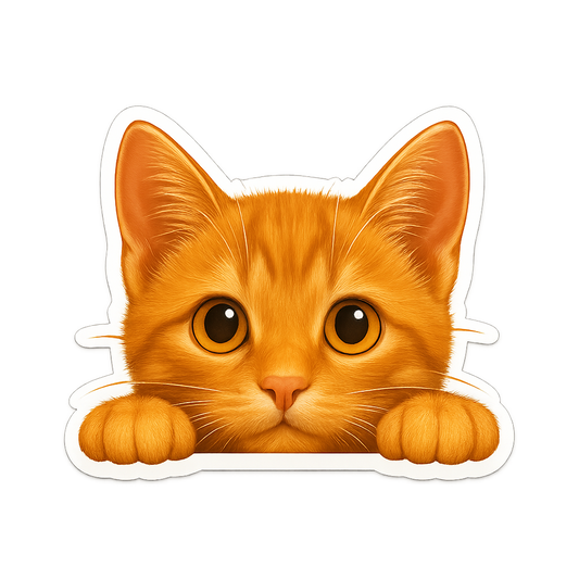 Peekaboo Orange Tabby – Cute Cat Die‑Cut Sticker Niagara Stands Out