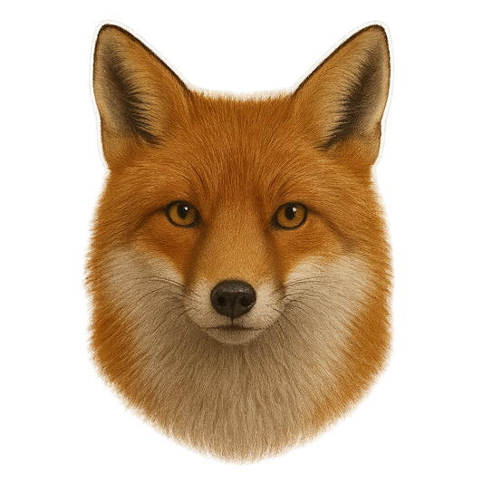 Detailed Fox Portrait in Focus Orajet vinyl sticker (3 in | 5 in | 7.5 in) preview 1