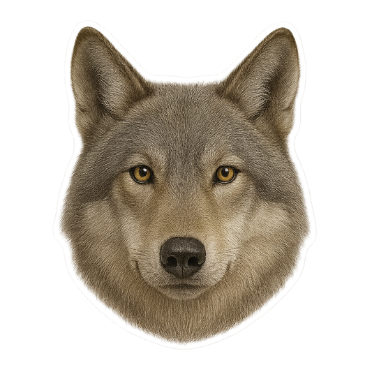 Detailed Wolf Head Sticker Illustration Orajet vinyl sticker (3 in | 5 in | 7.5 in) preview 1