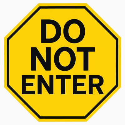 Do Not Enter Decal