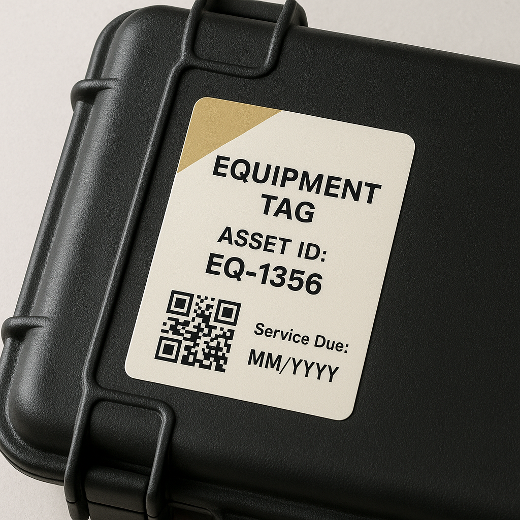 Equipment Tag — Metallic Accent (Print & Cut)