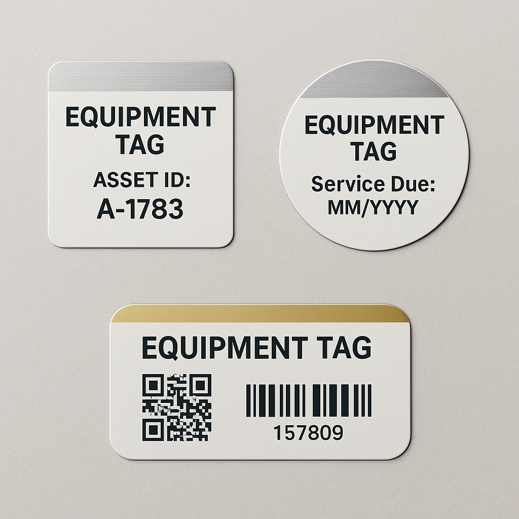 Equipment Tag — Metallic Accent (Print & Cut)
