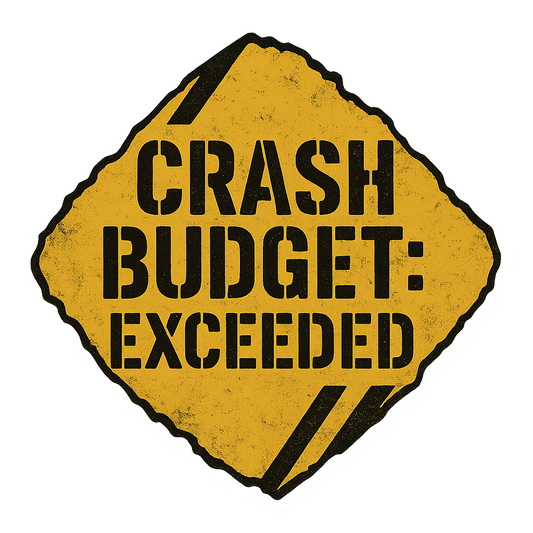 Excessive Budget Warning Sticker Orajet vinyl sticker (3 in | 5 in | 7.5 in) preview 1