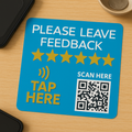 NFC Google review sticker with QR — tap to review
