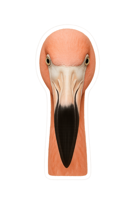 Flamingo Sticker Close-Up Orajet vinyl sticker (3 in | 5 in | 7.5 in) preview 1