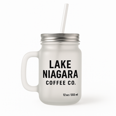12oz Frosted Mason Jar — Custom Print Niagara Stands Out