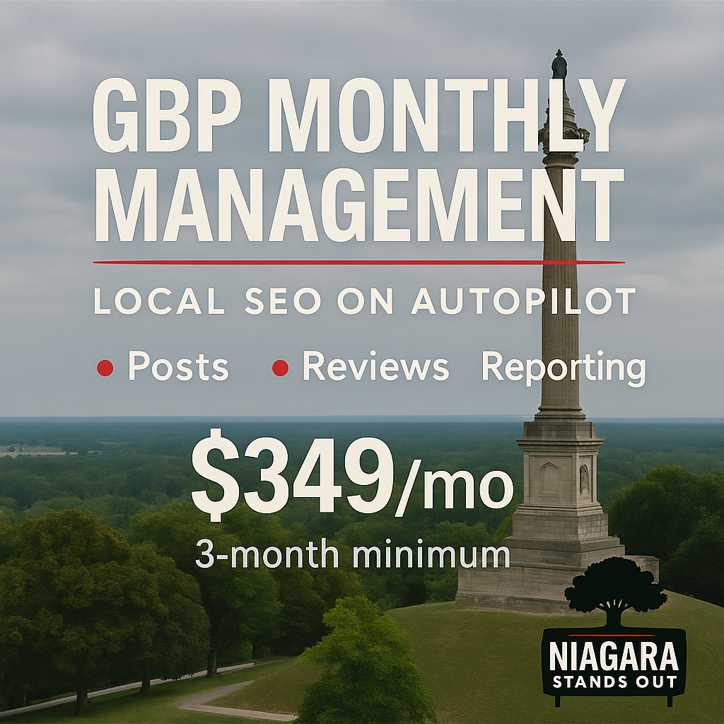 GBP Monthly Management - Google Business Profile optimization Niagara