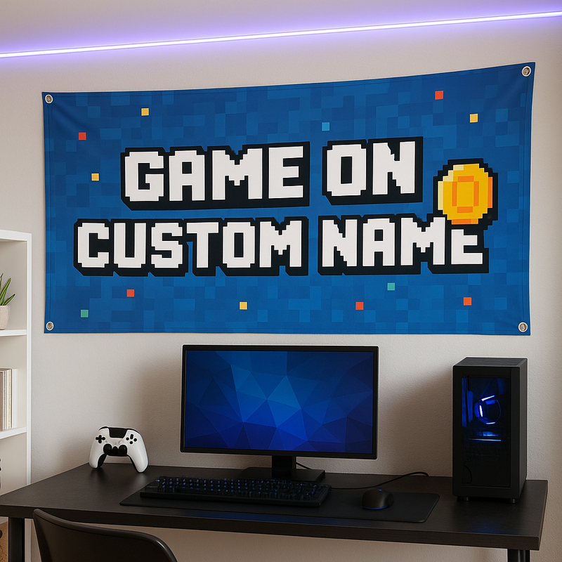 Personalized Roblox Gamer Banner & Bedroom Wall Decor | Custom Name & Age Vinyl Sign