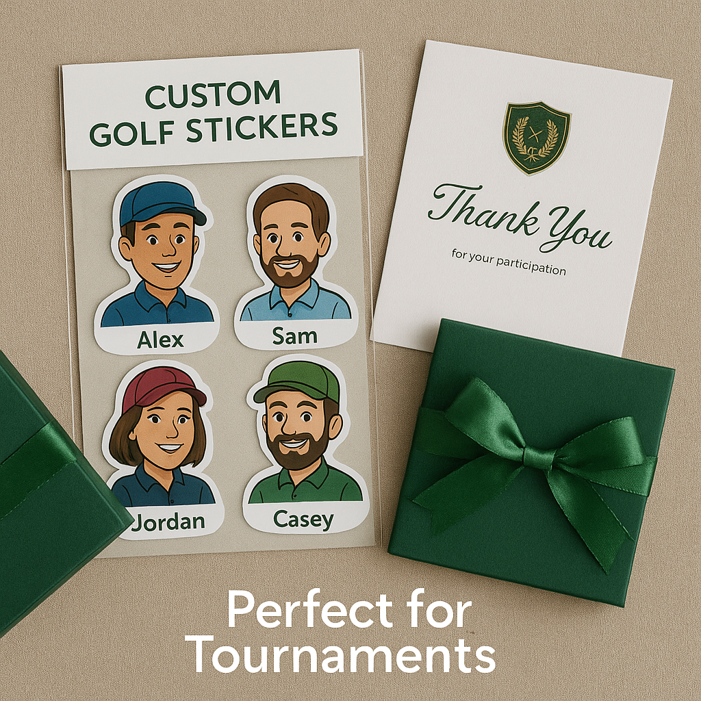 Golf Cart Sunday Funday Cartoon Panels - Custom Foursome Caricatures Niagara Stands Out