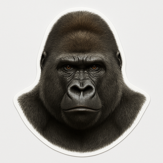 Gorilla Portrait Sticker Orajet vinyl sticker (3 in | 5 in | 7.5 in) preview 1