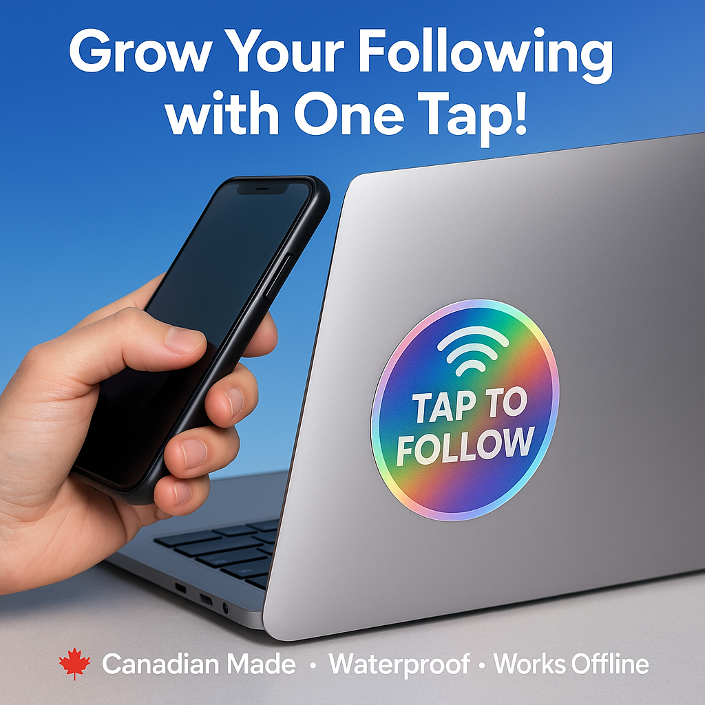 Professional NFC Creator Growth Stickers — Premium Orajet 3165G Vinyl Technology