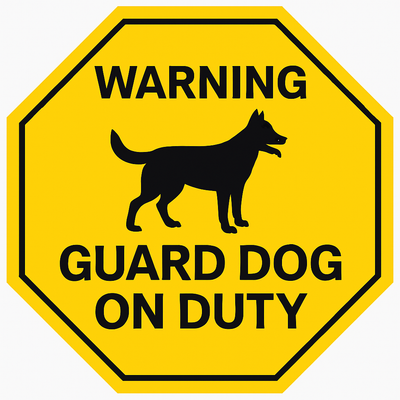 Guard Dog On Duty Decal