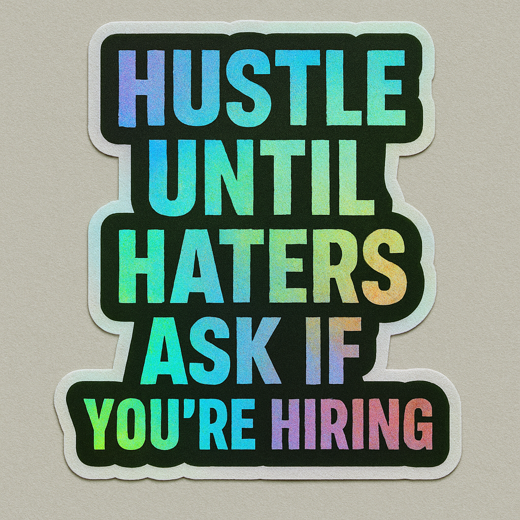 Hustle Until Haters Ask motivational sticker