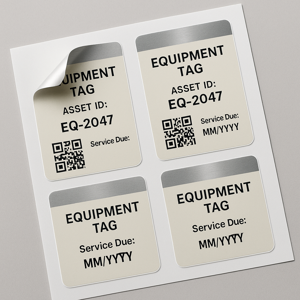Equipment Tag — Metallic Accent (Print & Cut)
