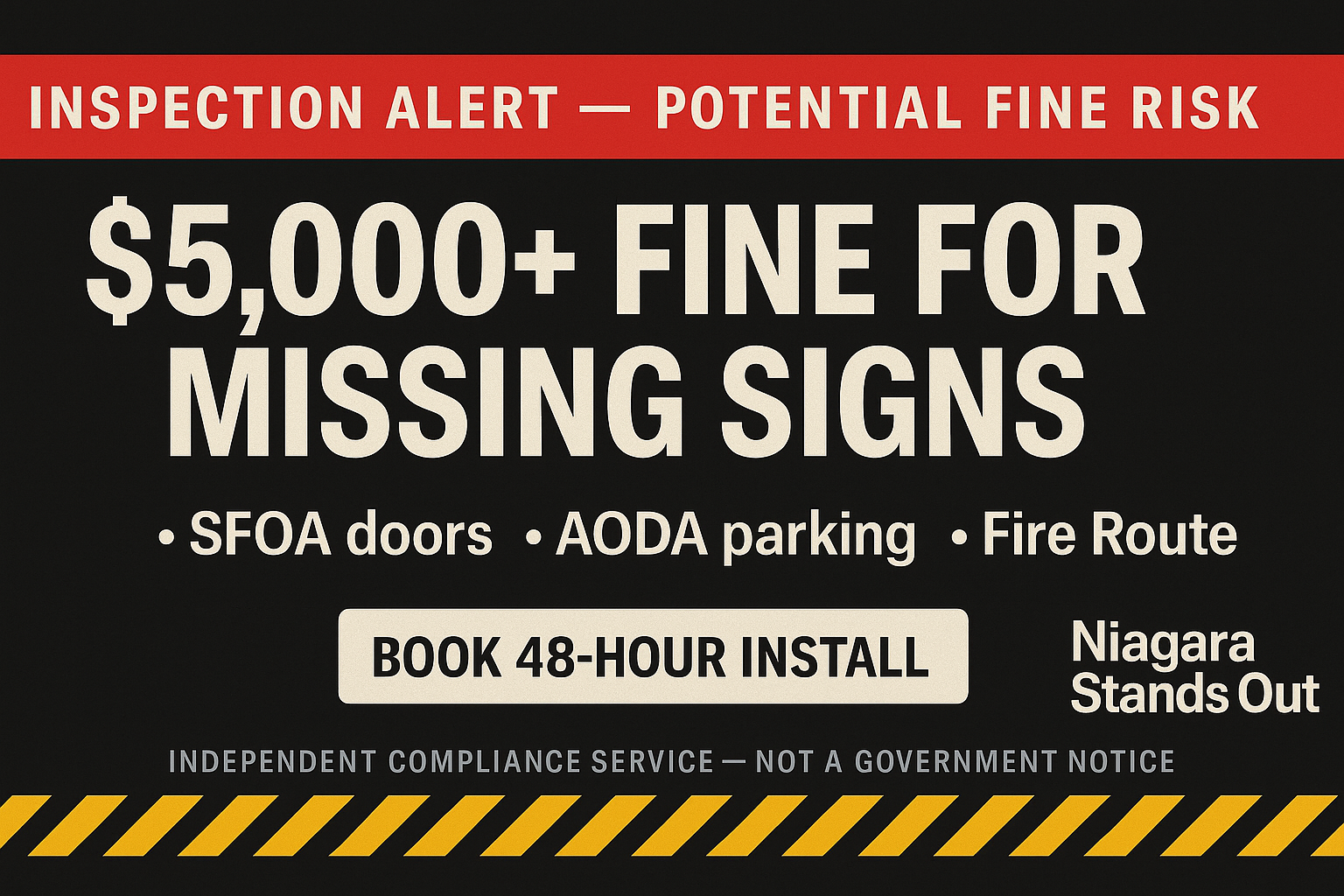 Niagara Compliance Starter Pack — Fire Route, Accessible Parking, SFOA, WSIB | Niagara Stands Out