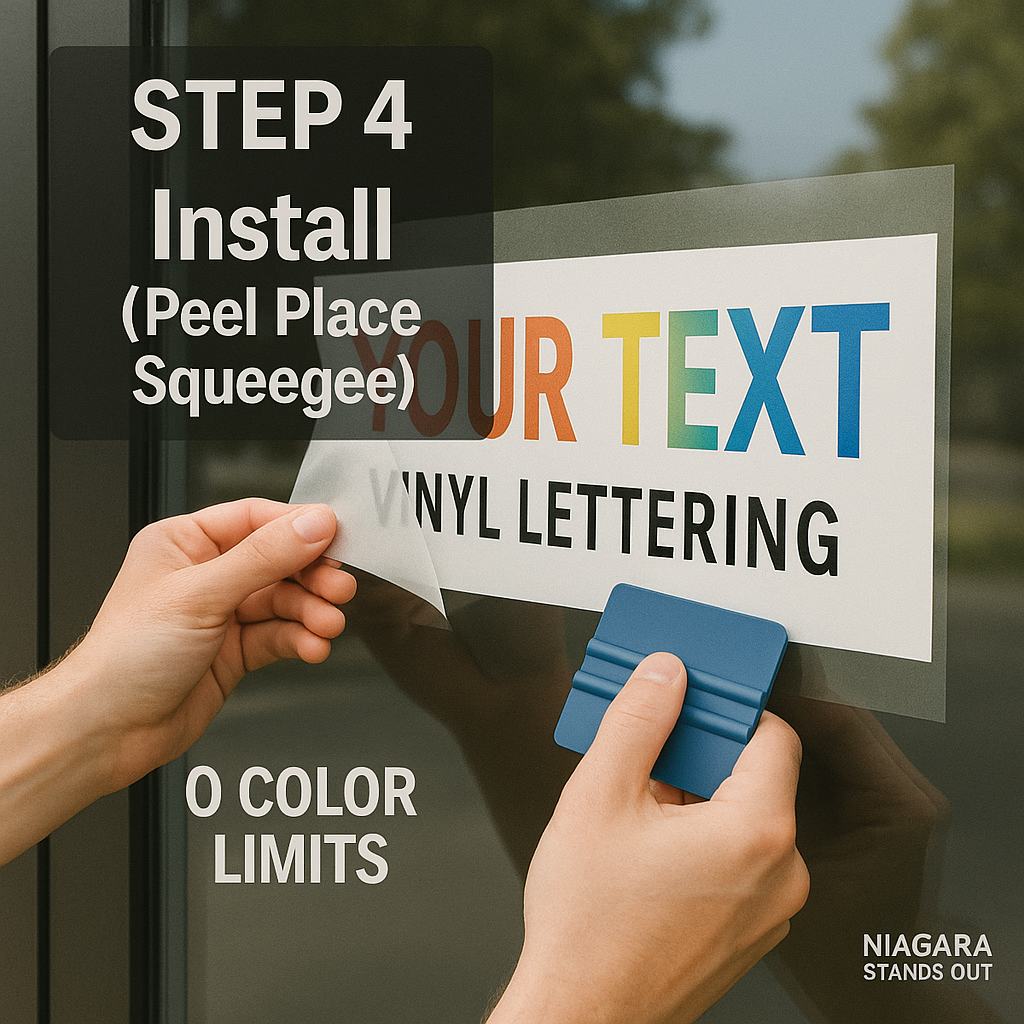 Custom Cut Vinyl Lettering — Fixed Sizes Niagara Stands Out