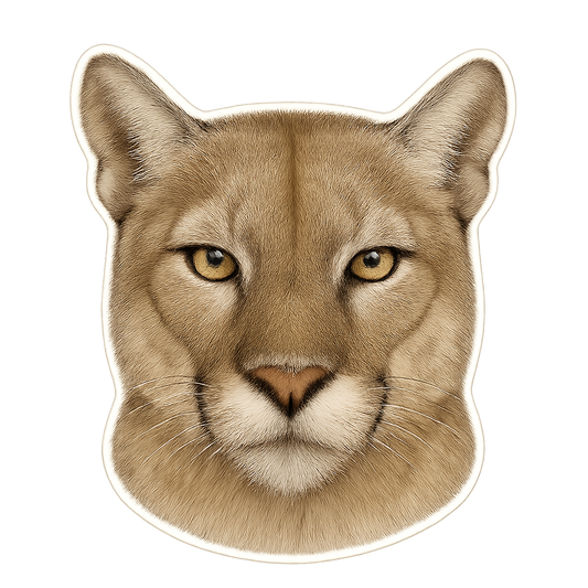 Intense Cougar Portrait Sticker Orajet vinyl sticker (3 in | 5 in | 7.5 in) preview 1