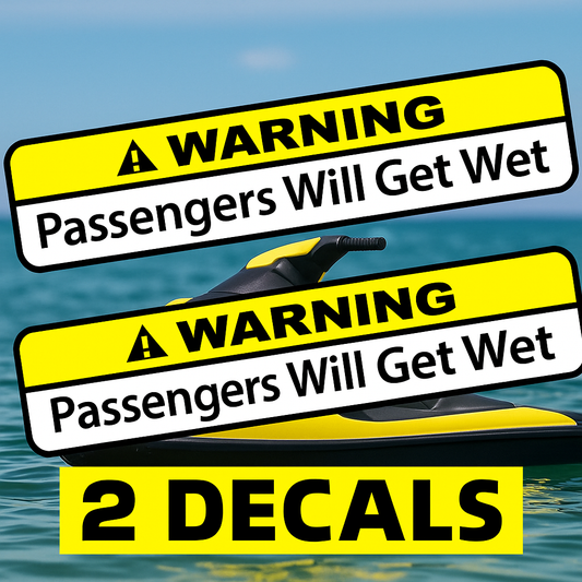 Jet Ski Warning Signage Orajet vinyl sticker (3 in | 5 in | 7.5 in) preview 1