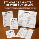 Restaurant Menu Printing - Standard Laminated (8.5" x 11") - 250 Count
