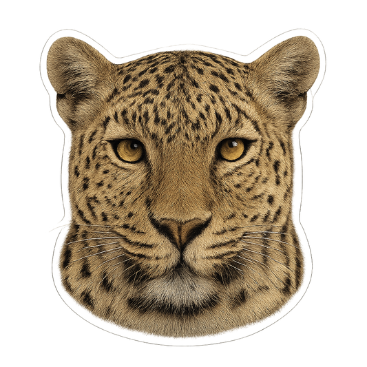 Leopard Face Detail Vinyl Sticker Orajet vinyl sticker (3 in | 5 in | 7.5 in) preview 1