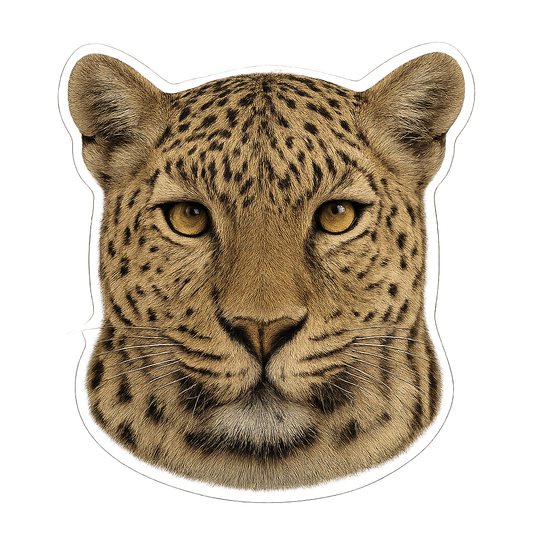 Leopard's Gaze in Photorealism Orajet vinyl sticker (3 in | 5 in | 7.5 in) preview 1