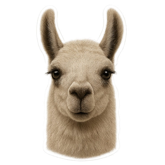 Llama Portrait Sticker Design Orajet vinyl sticker (3 in | 5 in | 7.5 in) preview 1