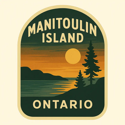 Lake Huron sunset decal 3×3 in Die-Cut