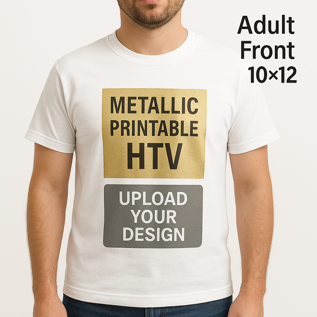 Custom Metallic Printable HTV — Printed & Masked Iron-On — Upload Your Design